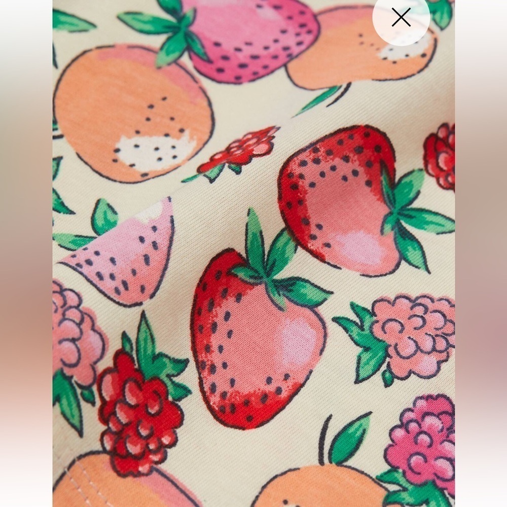 4/$25 H&M puff-sleeved jersey berry fruit print t-shirt toddler girls size 3T-4T - Picture 3 of 9